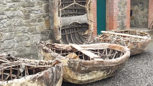 Photo of currachs under construction