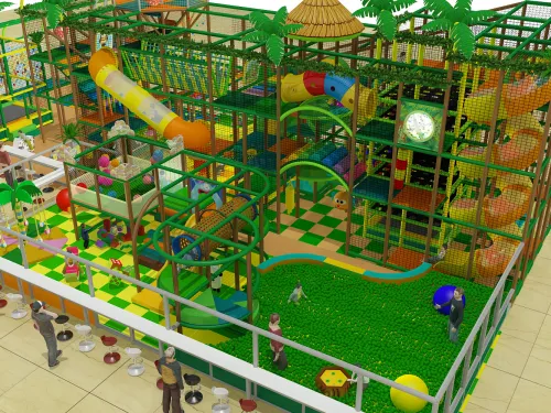 Concept image of children playing in indoor ball park