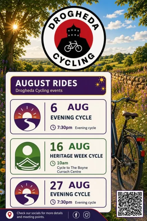 Poster for community cycles in August 2026